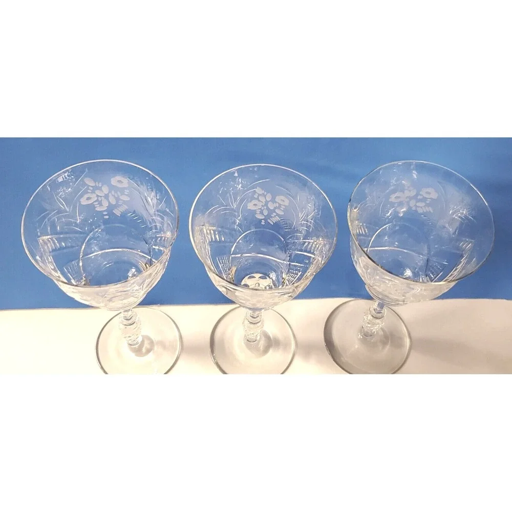 Vintage Rock Sharpe Newgate Crystal Glass‎ Water Goblets 8